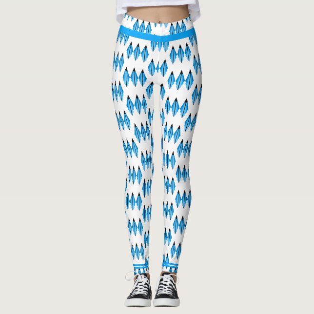 Art deco inslag i blue teal Leggings (Framsida)