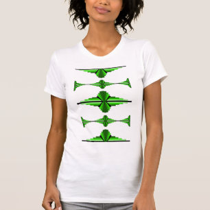 Art deco inslag i djup grönt t shirt