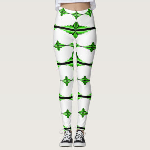 Art deco inslag i djupa gröntar leggings