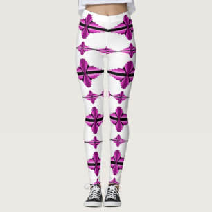 Art deco inslag i djupa rosa Leggings