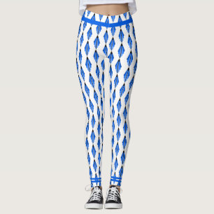 Art deco inslag i djupblått skinn leggings