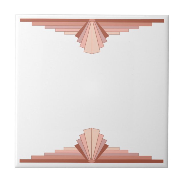 Art deco inslag i en ro guld palett kakelplatta (Framsidan)