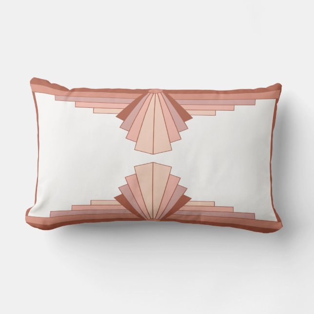 Art deco inslag i en ro guld palett lumbarkudde (Framsida)