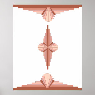 Art deco inslag i en ro guld palett poster