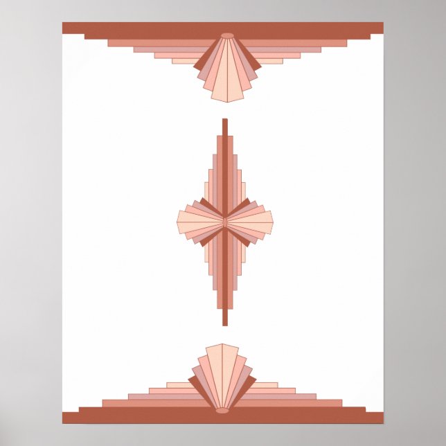 Art deco inslag i en ro guld palett poster (Framsidan)