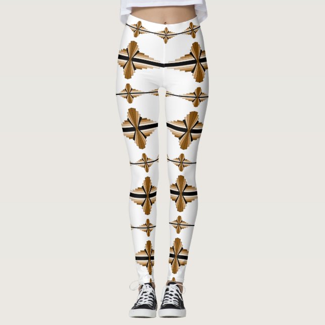 Art deco inslag i grindbalkar leggings (Framsida)