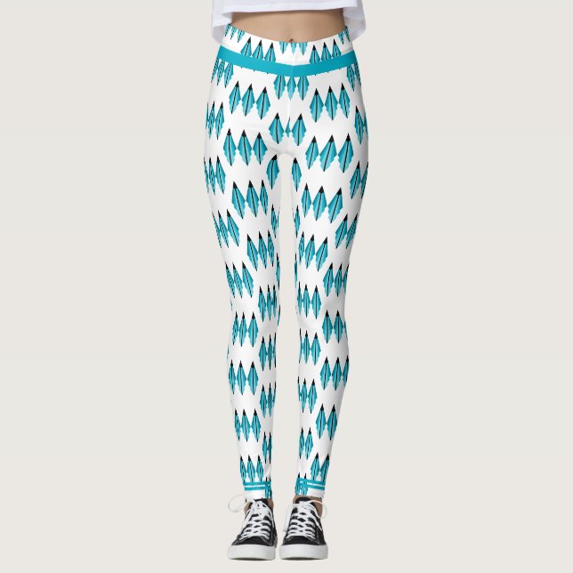 Art deco inslag i grönt Leggings (Framsida)