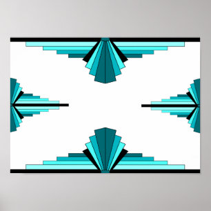 Art deco inslag i grönten Poster