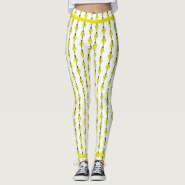 Art deco inslag i gult Leggings