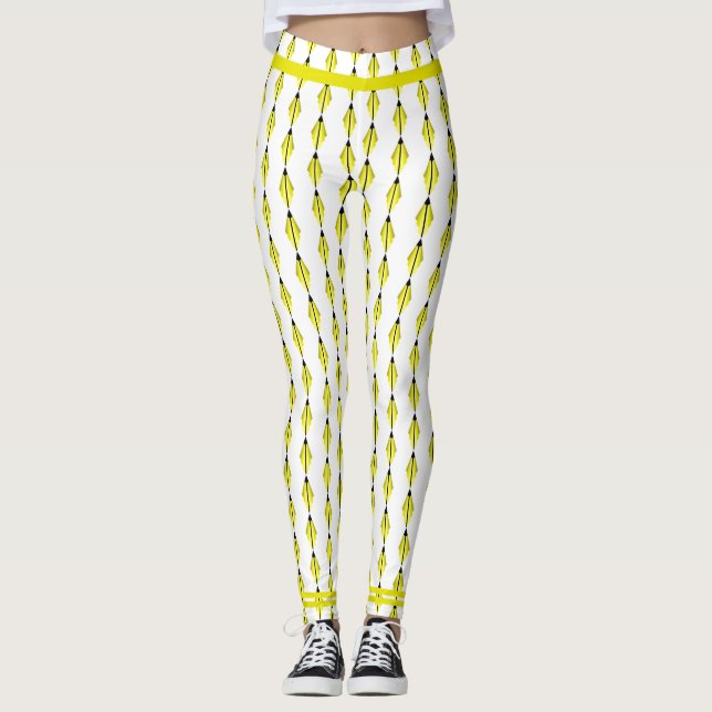 Art deco inslag i gult Leggings (Framsida)