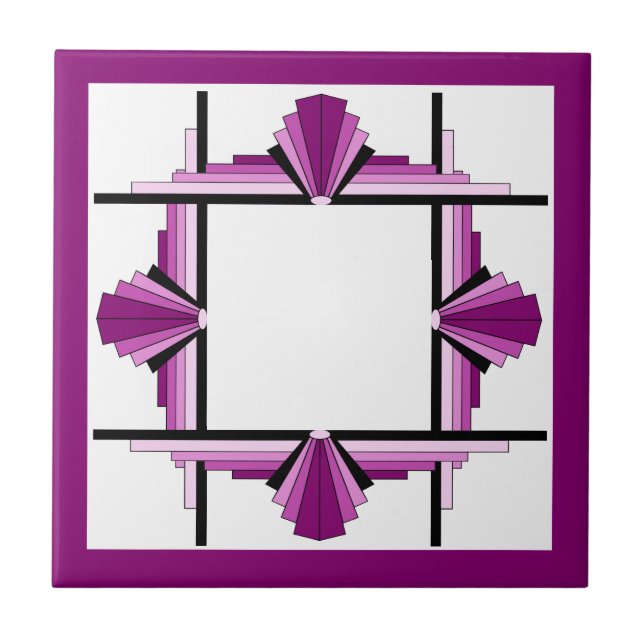 Art deco inslag i hallon och rosa kakelplatta (Framsidan)