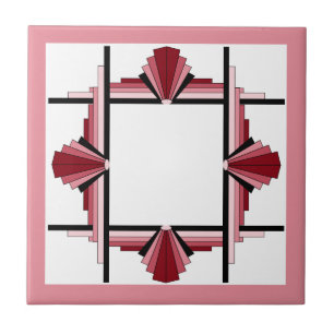 Art deco inslag i hallon och rosa kakelplatta