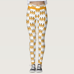 Art deco inslag i Light orange Leggings