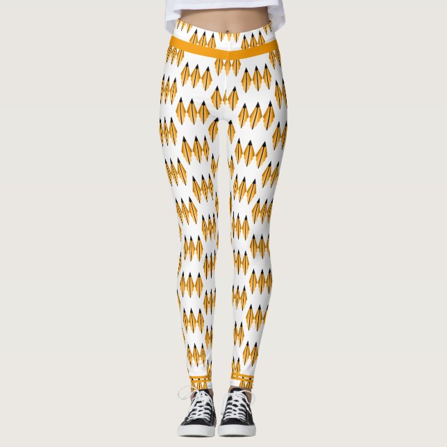 Art deco inslag i Light orange Leggings (Framsida)