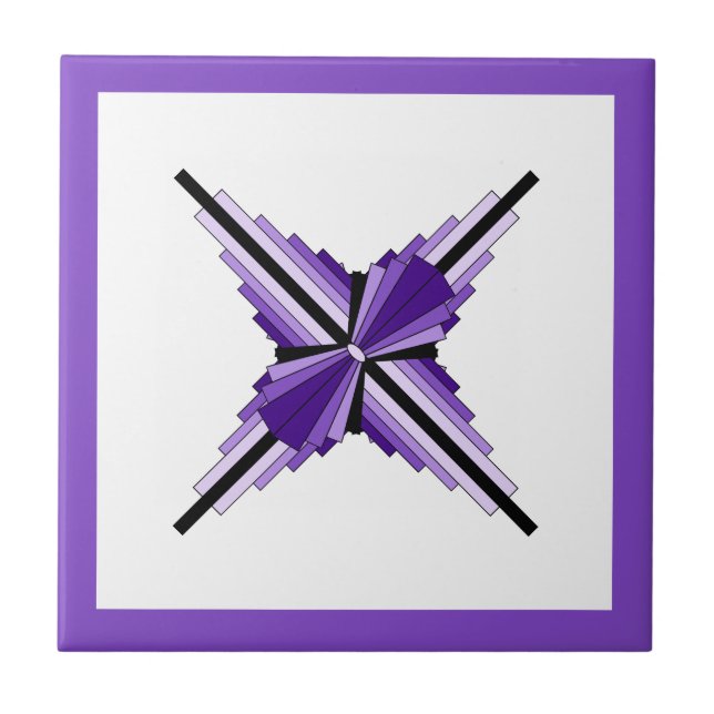 Art deco inslag i lila kakelplatta (Framsidan)