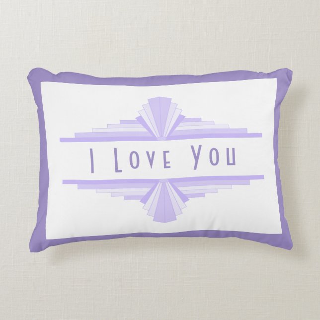 Art deco inslag i lilac & lila Accent Cushion Prydnadskudde (Framsidan)