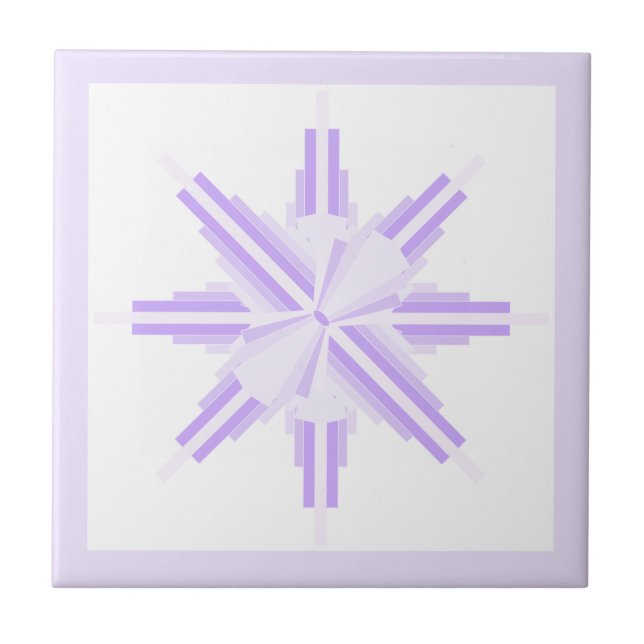 Art deco inslag i ljuset lila kakelplatta (Framsidan)