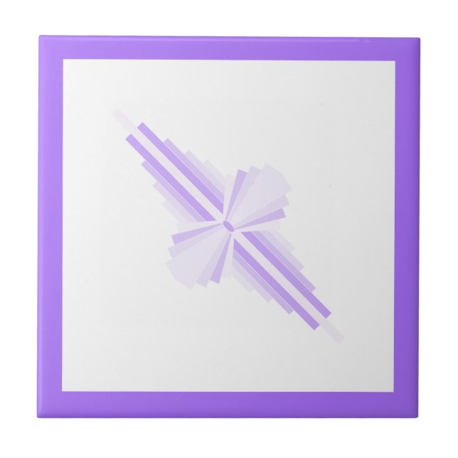 Art deco inslag i ljuset lila kakelplatta (Framsidan)