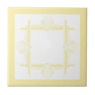 Art deco-inslag i mjuk gult och kräm kakelplatta