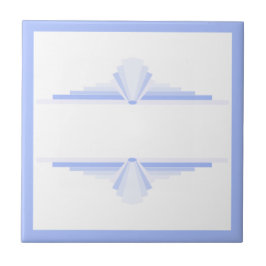 Art deco inslag i mjuk kornblomblått kakelplatta