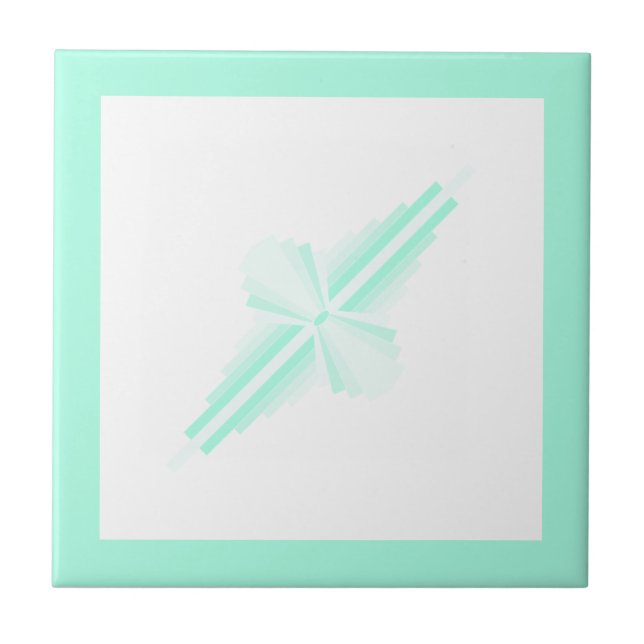 Art deco inslag i mjuk teal grönt kakelplatta (Framsidan)