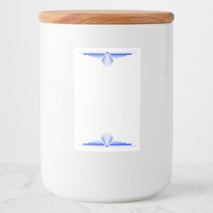 Art deco inslag i mörk blått livsmedelsmärkning mat etikett