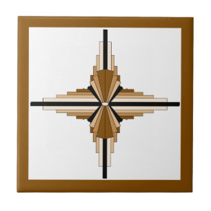 Art deco inslag i mörk och lätt än kakelplatta