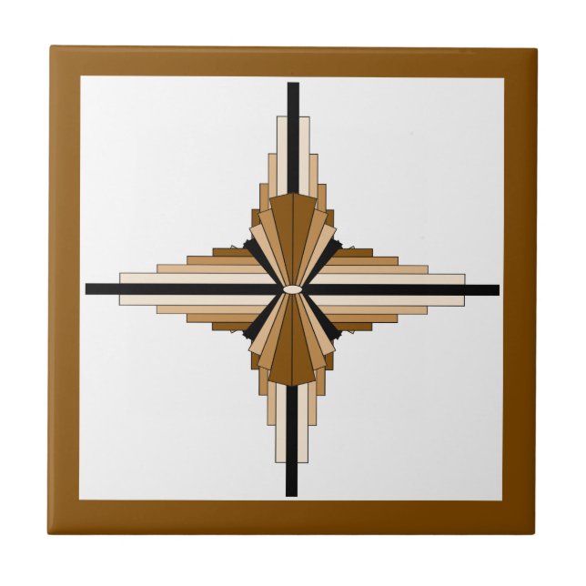 Art deco inslag i mörk och lätt än kakelplatta (Framsidan)