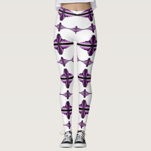 Art deco inslag i mörk plommon leggings