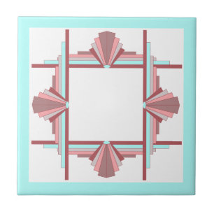 Art deco inslag i mörk ro & blue kakelplatta