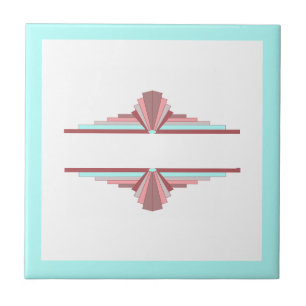 Art deco inslag i mörk ro & blue kakelplatta