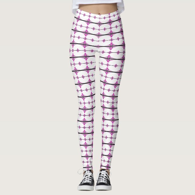 Art deco inslag i pastellers rosa leggings (Framsida)
