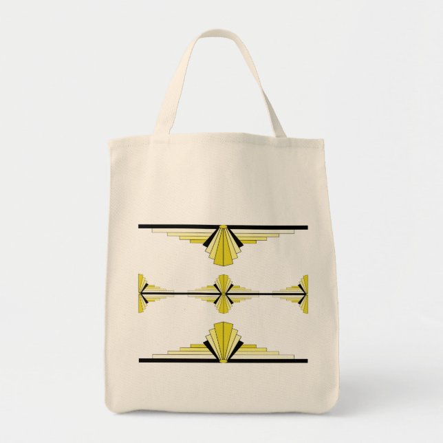 Art deco inslag i pastellform gult tygkasse (Framsidan)