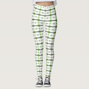 Art deco inslag i pastellgrönt kalk leggings