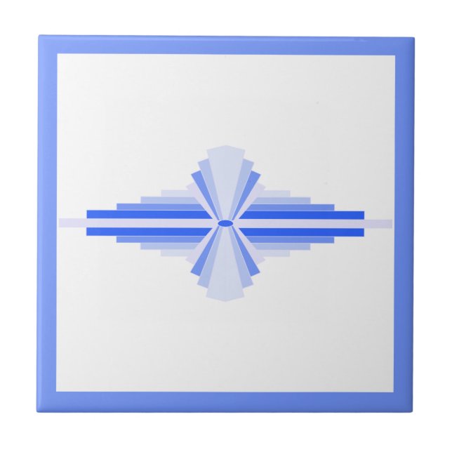 Art deco inslag i rik blue kakelplatta (Framsidan)