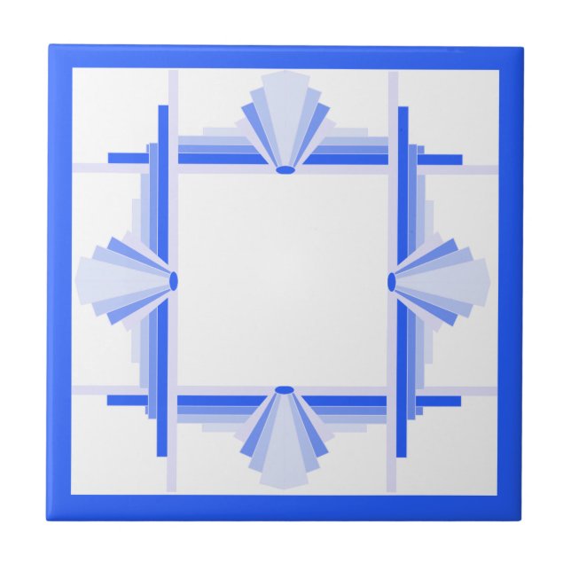 Art deco inslag i rik blue kakelplatta (Framsidan)