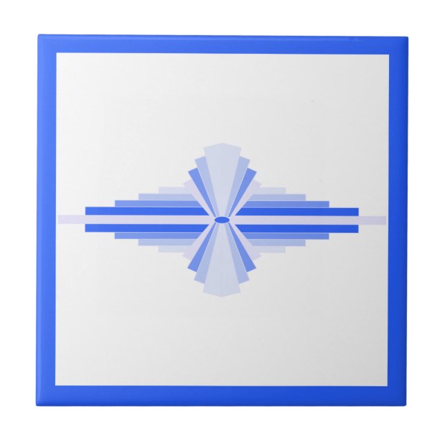Art deco inslag i rik blue kakelplatta (Framsidan)