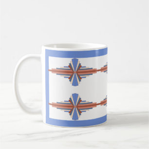 Art deco inslag i ro guld & blue kaffemugg