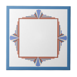 Art deco inslag i ro guld & blue kakelplatta