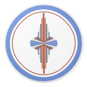 Art deco inslag i ro guld & blue knopp