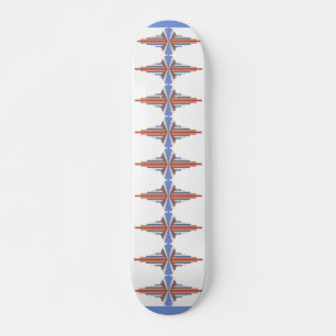 Art deco inslag i ro guld & blue mini skateboard bräda 18,5 cm