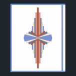 Art deco inslag i ro guld & blue poster<br><div class="desc">En klassisk konst deco stil mönster skapat i paletten ro guld och blått gräs.</div>
