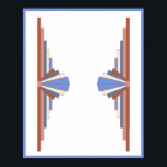Art deco inslag i ro guld & blue poster<br><div class="desc">En klassisk konst deco stil mönster skapat i paletten ro guld och blått gräs.</div>