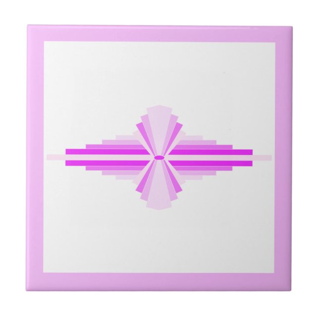 Art deco inslag i rosa kakelplatta (Framsidan)