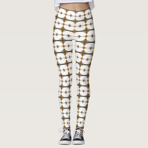 Art deco inslag i tan leggings