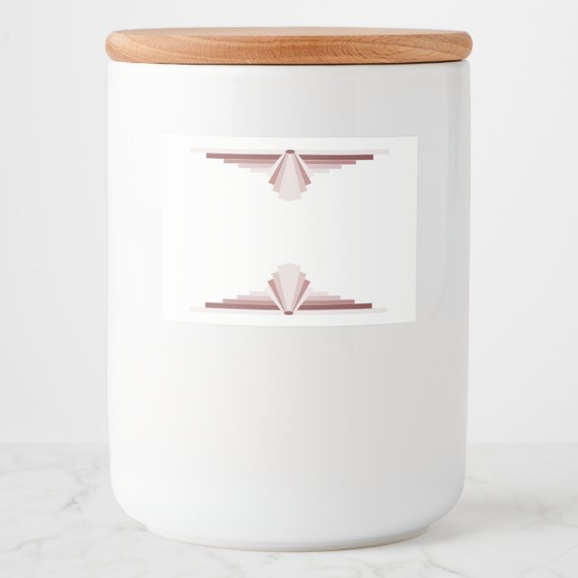 Art deco inslag i tan mat etiketter (Framsida)