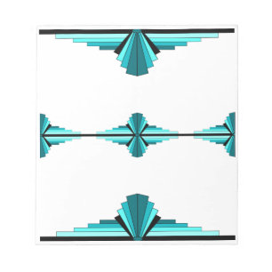 Art deco inslag i teal grönt anteckningsblock