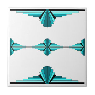 Art deco inslag i teal grönt kakelplatta