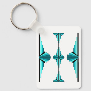 Art deco inslag i teal grönt nyckelring