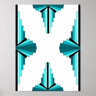 Art deco inslag i teal grönt poster